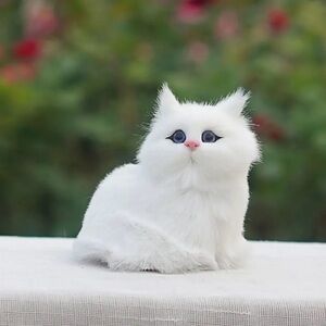 White Fluffy Cat Figurine New in Packaging